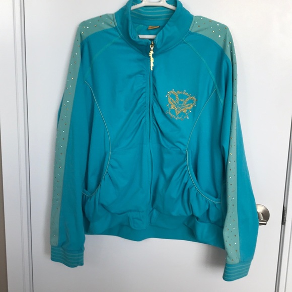 Apple Bottoms Jackets & Blazers - Apple Bottoms Zip-up Embellished Sweater-coat, 3X